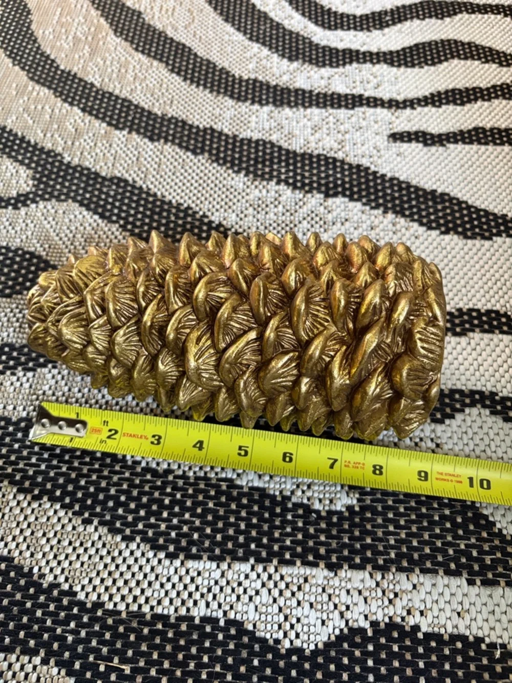 Pottery Barn Large Gold Pinecone Candleholder